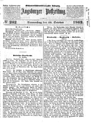 Augsburger Postzeitung Donnerstag 23. Oktober 1862