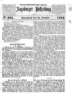 Augsburger Postzeitung Samstag 25. Oktober 1862