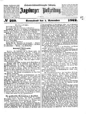 Augsburger Postzeitung Samstag 1. November 1862