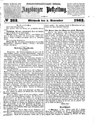 Augsburger Postzeitung Mittwoch 5. November 1862