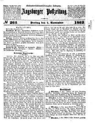 Augsburger Postzeitung Freitag 7. November 1862