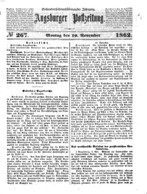 Augsburger Postzeitung Montag 10. November 1862