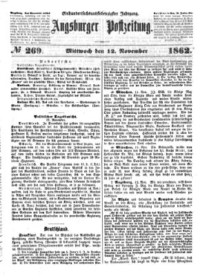 Augsburger Postzeitung Mittwoch 12. November 1862