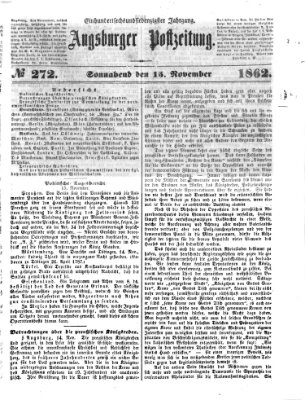 Augsburger Postzeitung Samstag 15. November 1862