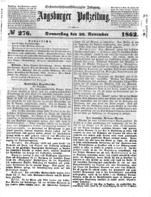 Augsburger Postzeitung Donnerstag 20. November 1862