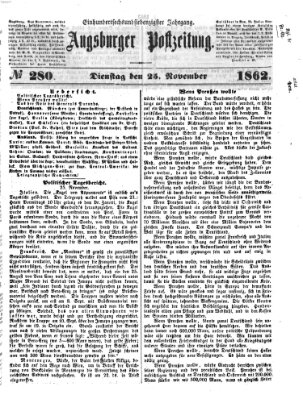 Augsburger Postzeitung Dienstag 25. November 1862