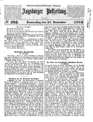 Augsburger Postzeitung Donnerstag 27. November 1862