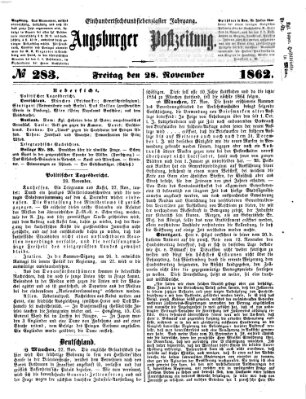 Augsburger Postzeitung Freitag 28. November 1862