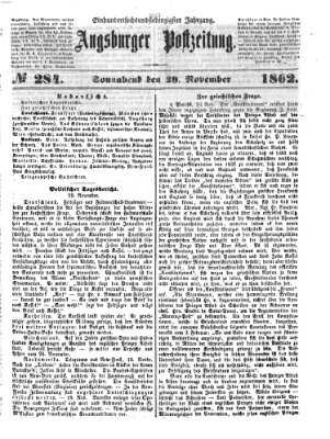 Augsburger Postzeitung Samstag 29. November 1862