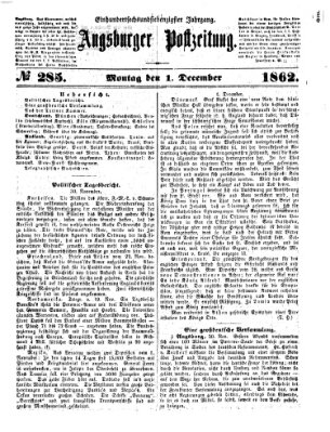 Augsburger Postzeitung Montag 1. Dezember 1862