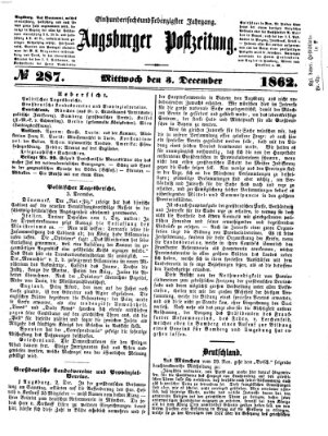 Augsburger Postzeitung Montag 8. Dezember 1862