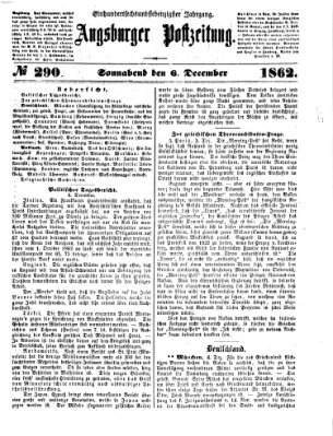 Augsburger Postzeitung Samstag 6. Dezember 1862