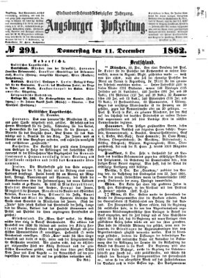 Augsburger Postzeitung Donnerstag 11. Dezember 1862