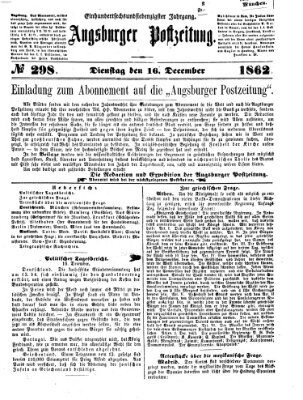 Augsburger Postzeitung Dienstag 16. Dezember 1862