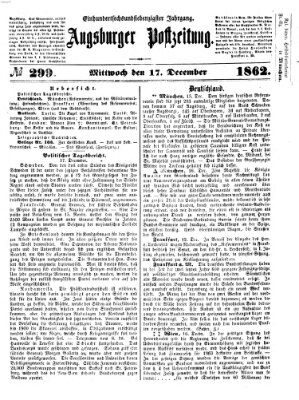 Augsburger Postzeitung Mittwoch 17. Dezember 1862