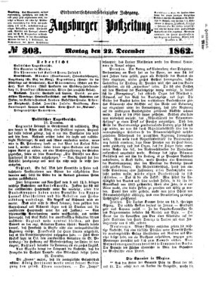 Augsburger Postzeitung Montag 22. Dezember 1862