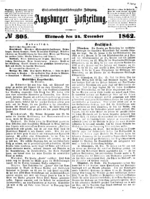 Augsburger Postzeitung Mittwoch 24. Dezember 1862