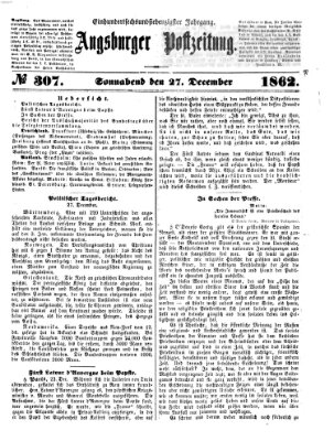 Augsburger Postzeitung Samstag 27. Dezember 1862