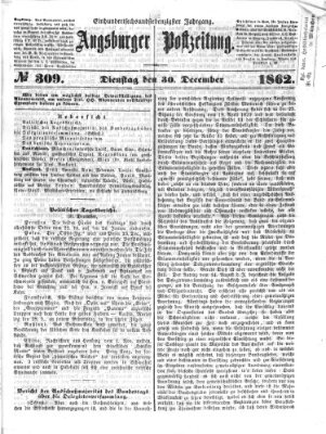 Augsburger Postzeitung Dienstag 30. Dezember 1862