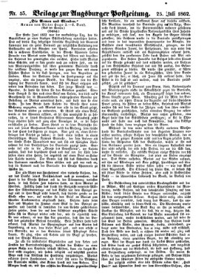 Augsburger Postzeitung Freitag 25. Juli 1862