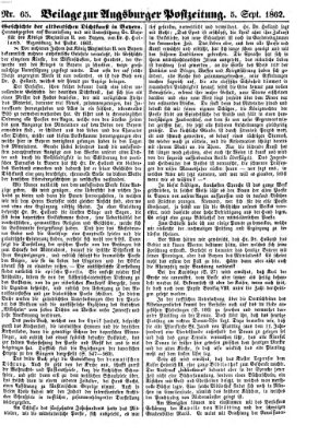 Augsburger Postzeitung Freitag 5. September 1862