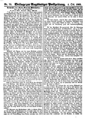 Augsburger Postzeitung Samstag 4. Oktober 1862