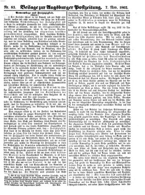 Augsburger Postzeitung Freitag 7. November 1862