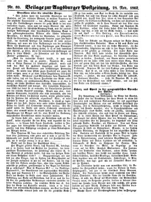 Augsburger Postzeitung Freitag 28. November 1862