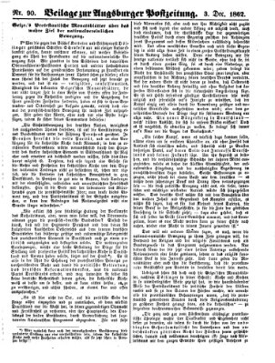 Augsburger Postzeitung Mittwoch 3. Dezember 1862