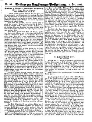 Augsburger Postzeitung Freitag 5. Dezember 1862