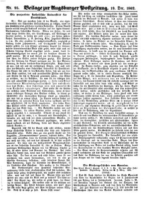 Augsburger Postzeitung Freitag 19. Dezember 1862