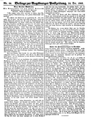 Augsburger Postzeitung Mittwoch 24. Dezember 1862