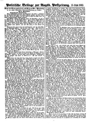 Augsburger Postzeitung Samstag 13. September 1862