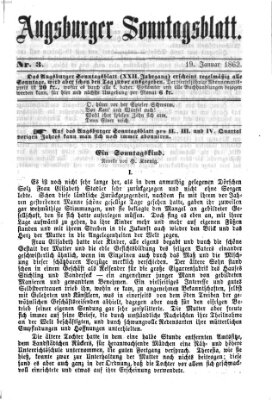 Augsburger Sonntagsblatt (Augsburger Postzeitung) Sonntag 19. Januar 1862