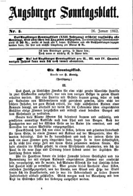 Augsburger Sonntagsblatt (Augsburger Postzeitung) Sonntag 26. Januar 1862