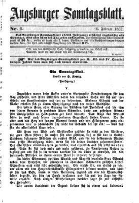 Augsburger Sonntagsblatt (Augsburger Postzeitung) Sonntag 2. Februar 1862