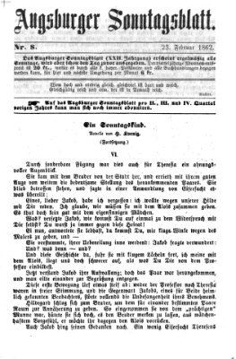 Augsburger Sonntagsblatt (Augsburger Postzeitung) Sonntag 23. Februar 1862