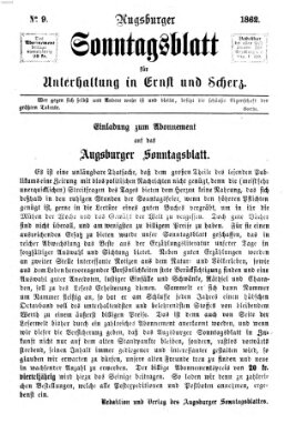 Augsburger Sonntagsblatt für Unterhaltung in Ernst und Scherz (Augsburger Postzeitung) Sonntag 2. März 1862