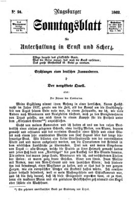 Augsburger Sonntagsblatt für Unterhaltung in Ernst und Scherz (Augsburger Postzeitung) Sonntag 15. Juni 1862