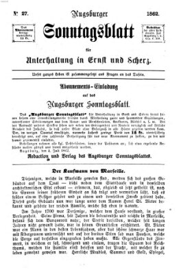 Augsburger Sonntagsblatt für Unterhaltung in Ernst und Scherz (Augsburger Postzeitung) Sonntag 6. Juli 1862