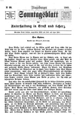 Augsburger Sonntagsblatt für Unterhaltung in Ernst und Scherz (Augsburger Postzeitung) Sonntag 17. August 1862