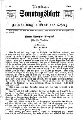 Augsburger Sonntagsblatt für Unterhaltung in Ernst und Scherz (Augsburger Postzeitung) Sonntag 14. September 1862