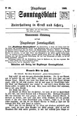 Augsburger Sonntagsblatt für Unterhaltung in Ernst und Scherz (Augsburger Postzeitung) Sonntag 28. September 1862