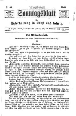 Augsburger Sonntagsblatt für Unterhaltung in Ernst und Scherz (Augsburger Postzeitung) Sonntag 9. November 1862