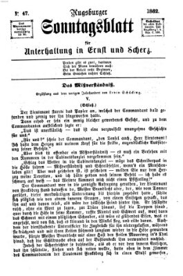 Augsburger Sonntagsblatt für Unterhaltung in Ernst und Scherz (Augsburger Postzeitung) Sonntag 23. November 1862