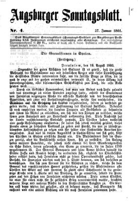 Augsburger Sonntagsblatt (Augsburger Postzeitung) Sonntag 27. Januar 1861