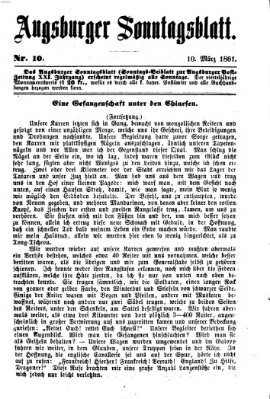 Augsburger Sonntagsblatt (Augsburger Postzeitung) Sonntag 10. März 1861