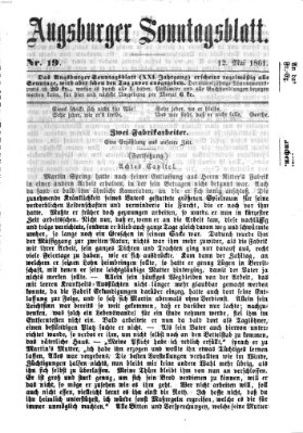 Augsburger Sonntagsblatt (Augsburger Postzeitung) Sonntag 12. Mai 1861