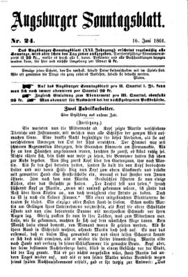 Augsburger Sonntagsblatt (Augsburger Postzeitung) Sonntag 16. Juni 1861