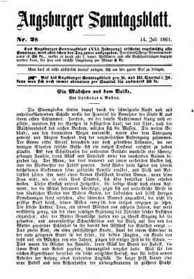 Augsburger Sonntagsblatt (Augsburger Postzeitung) Sonntag 14. Juli 1861